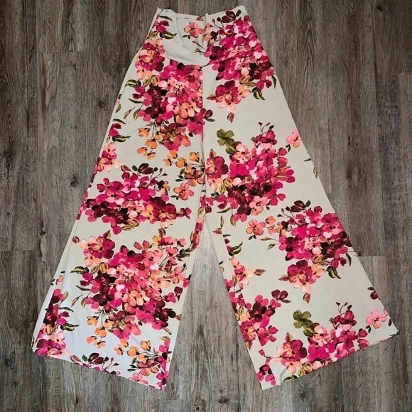 Floral Print Wide Leg Palazzo Pants - fits most sizes - Picture 1 of 5